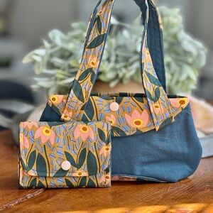 Floral Patterned Women's Shoulder Bag Set